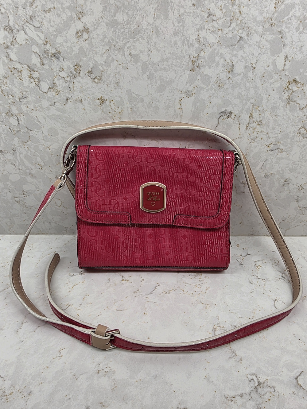 GUESS Pink Crossbody Flap Bag